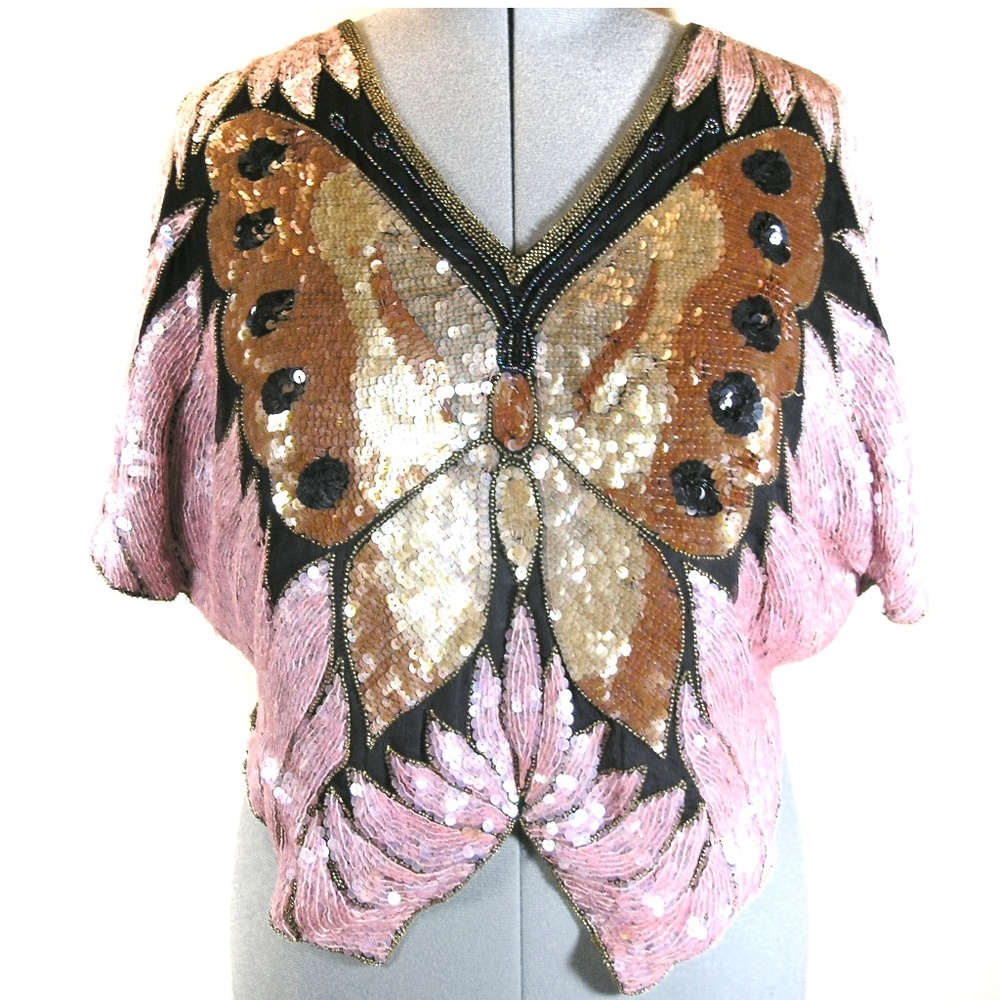 Vintage Swee Lo butterfly top - Picture 1 of 8